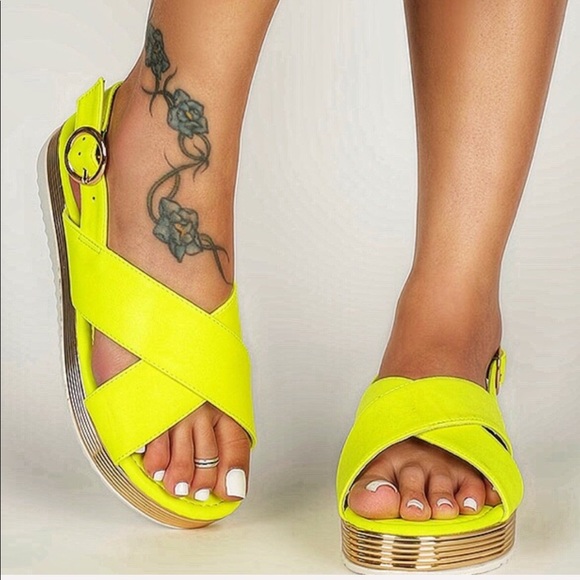 qupid neon sandals